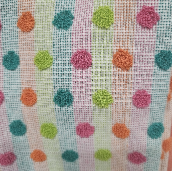 2pc PINK FLAMINGO "Let's Flamingle" Embroidered Polka Dot Dish Towels - Picture 3 of 6